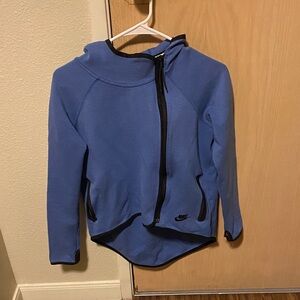 Nike Asymmetrical Blue Hoodie with Black Trim